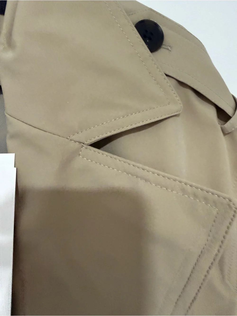 Zara Khaki Trench Coat with Black Buttons - Picture 3 of 9